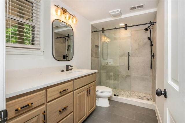 210 Hunters Vw, Roswell, GA 30075 - bathroom featuring tile patterned floors, a stall shower, and vanity
