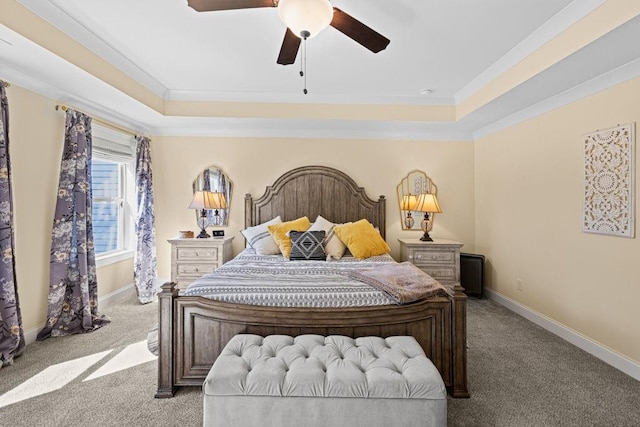 7143 Lake Edge Dr, Flowery Branch, GA 30542 - bedroom featuring ornamental molding, a raised ceiling, and light carpet