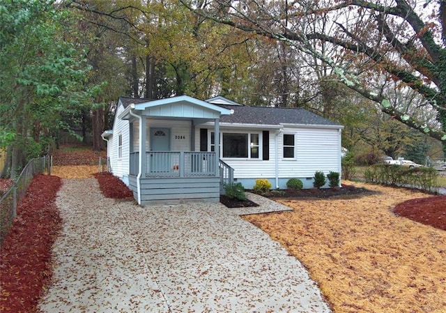 bungalow-style home with covered porch