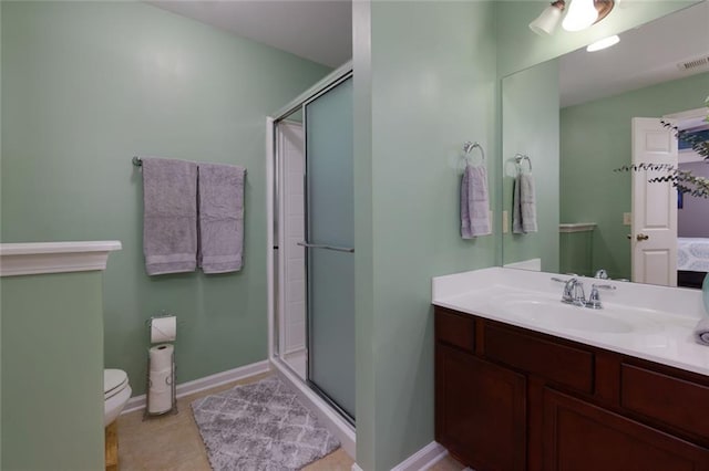 2968 Oshields Ct SW Unit 4, Marietta, GA 30060 - bathroom with a stall shower, toilet, vanity, and ensuite bath