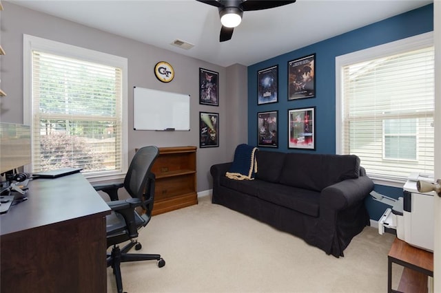 2968 Oshields Ct SW Unit 4, Marietta, GA 30060 - office space featuring a ceiling fan, carpet flooring, and baseboards