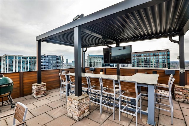 view of patio / terrace with outdoor dry bar