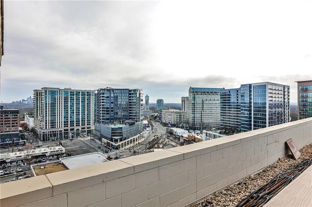 balcony featuring a view of city