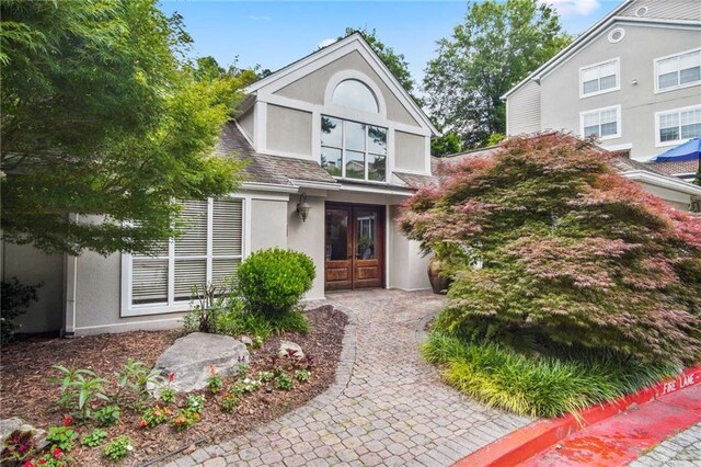 view of front of property featuring french doors