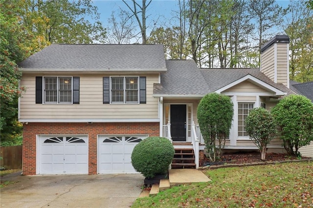 tri-level home featuring a garage