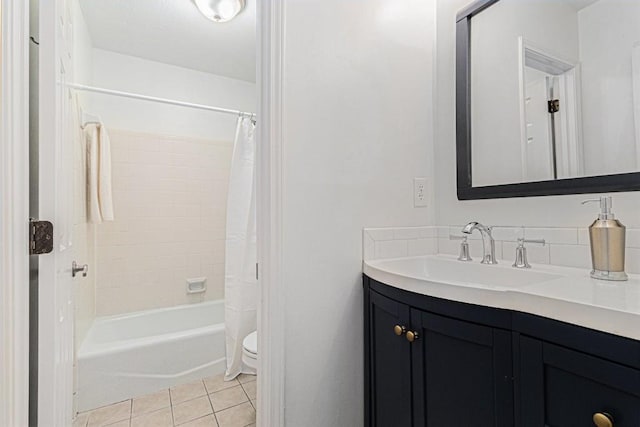 6 Stratford Hall Pl NE, Atlanta, GA 30342 - bathroom featuring vanity, toilet, shower / bathtub combination with curtain, and tile patterned floors