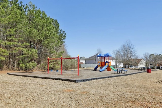 view of community jungle gym