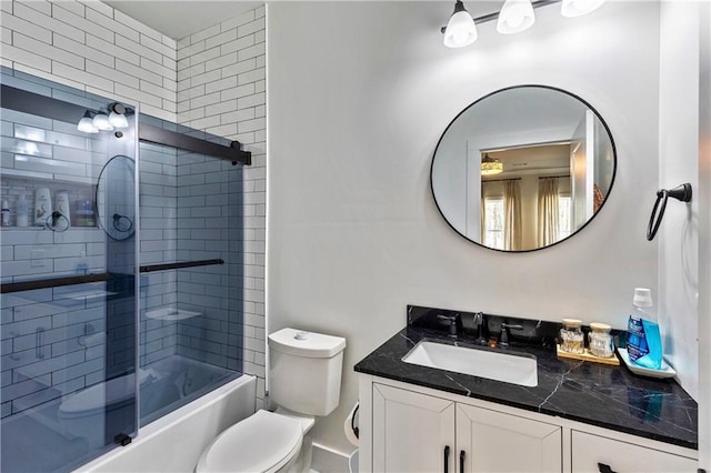 2634 Greenes Ln, Powder Springs, GA 30127 - full bath featuring toilet, combined bath / shower with glass door, and vanity