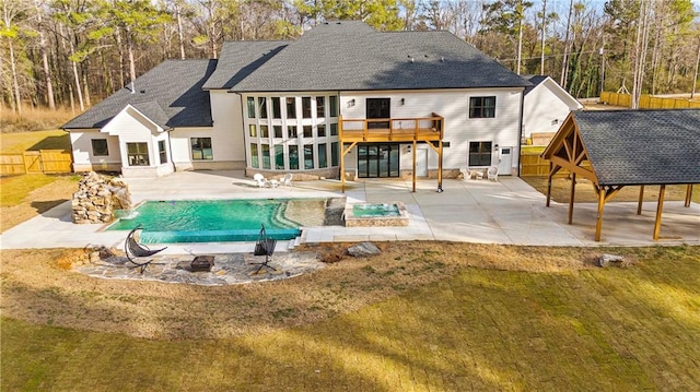 2634 Greenes Ln, Powder Springs, GA 30127 - rear view of property featuring a patio, a gazebo, fence, and an outdoor pool