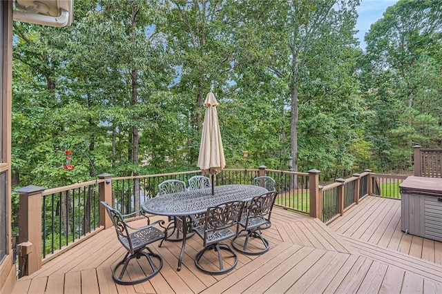 deck featuring outdoor dining area