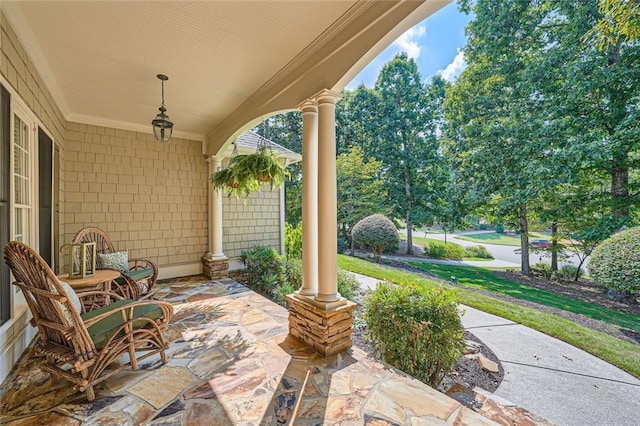 view of patio / terrace with covered porch