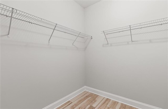 spacious closet featuring hardwood / wood-style floors