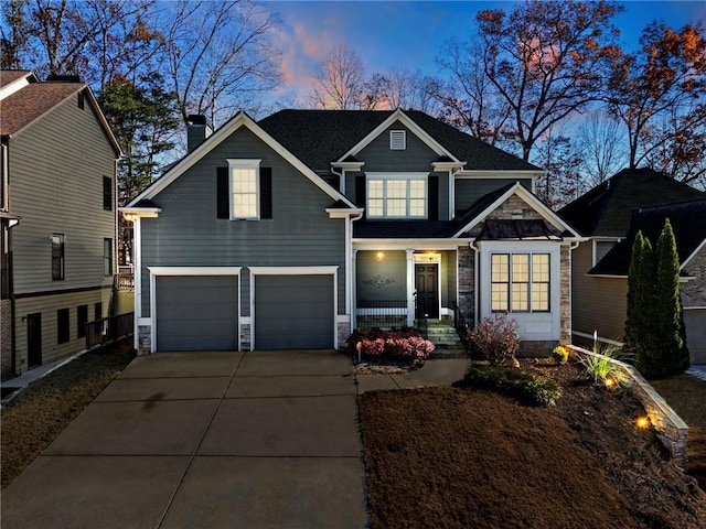 view of front of home featuring a garage