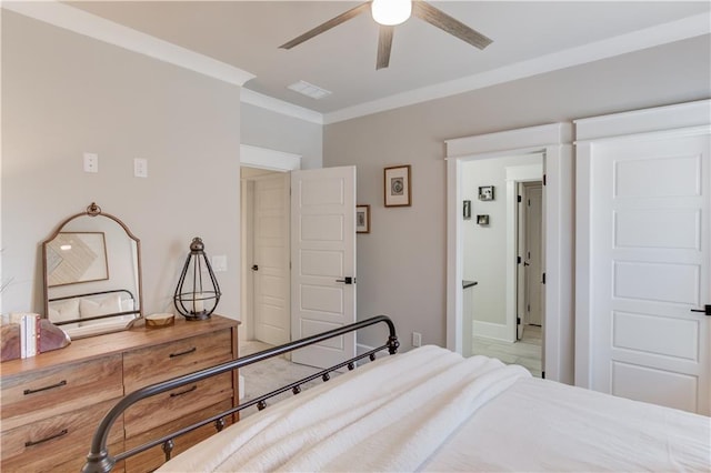 bedroom featuring ornamental molding