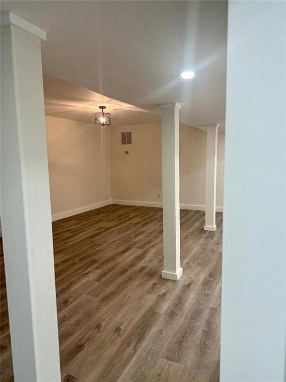 interior space featuring hardwood / wood-style flooring