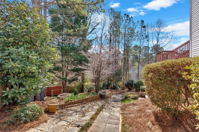 view of yard with fence