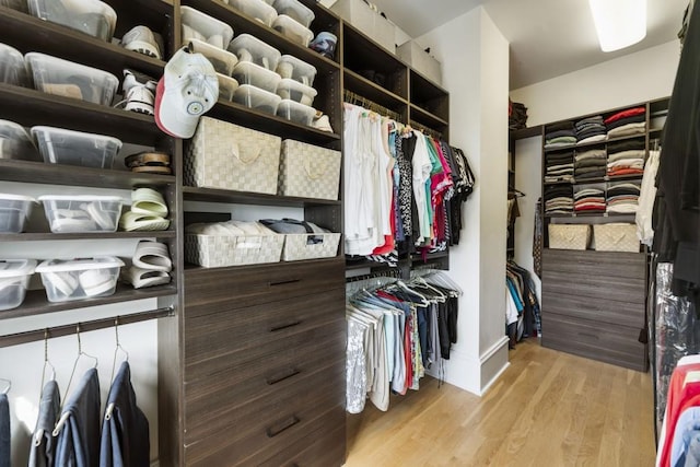 spacious closet with wood finished floors