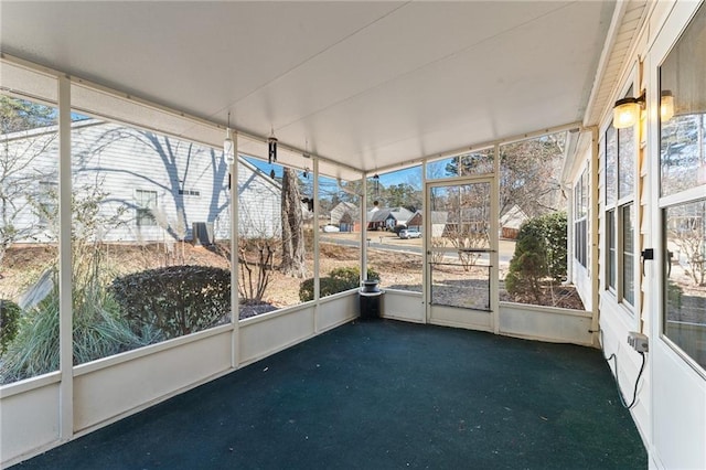 view of unfurnished sunroom