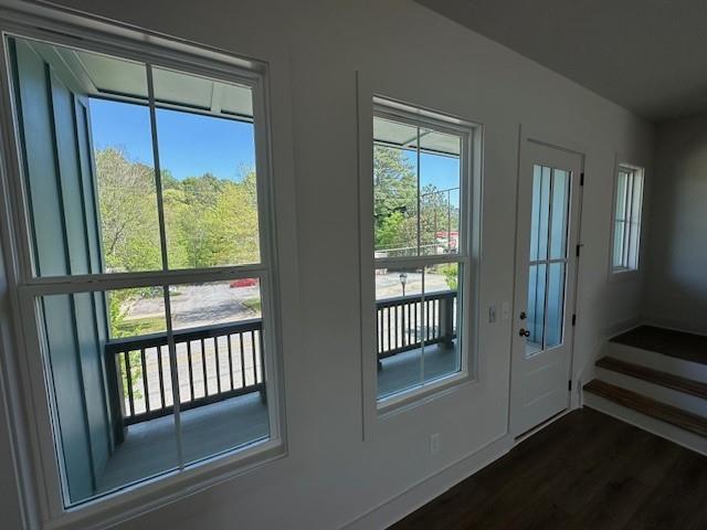 1392 Cozy Cir Unit 349, Atlanta, GA 30315 - entryway with baseboards and dark wood-style floors