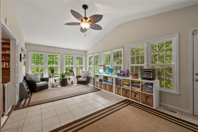 3912 Edenton Ct NE, Brookhaven, GA 30319 - sunroom with tile patterned flooring, vaulted ceiling, and baseboards