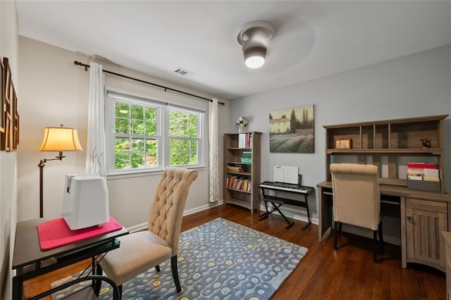 3912 Edenton Ct NE, Brookhaven, GA 30319 - home office featuring wood finished floors, ceiling fan, and baseboards