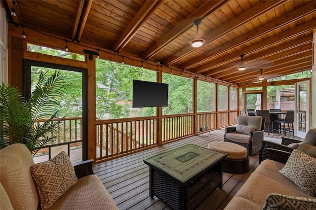 3912 Edenton Ct NE, Brookhaven, GA 30319 - sunroom / solarium with an outdoor living space, outdoor dining area, and a ceiling fan