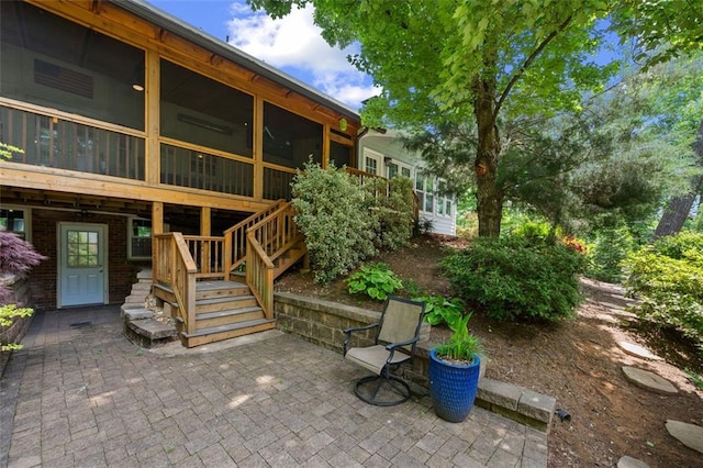 3912 Edenton Ct NE, Brookhaven, GA 30319 - view of patio with a sunroom and stairway