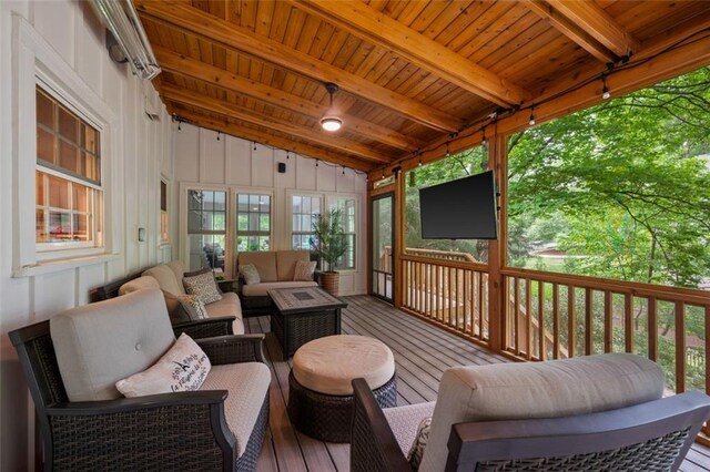 3912 Edenton Ct NE, Brookhaven, GA 30319 - wooden terrace with outdoor lounge area