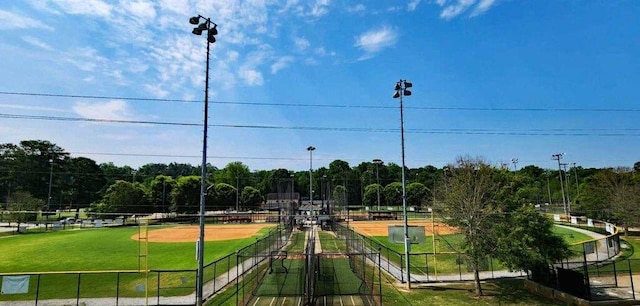 3912 Edenton Ct NE, Brookhaven, GA 30319 - view of home's community with fence, a sport area, and a wooded view