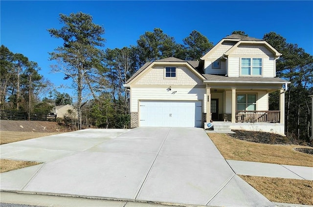 craftsman inspired home featuring a porch