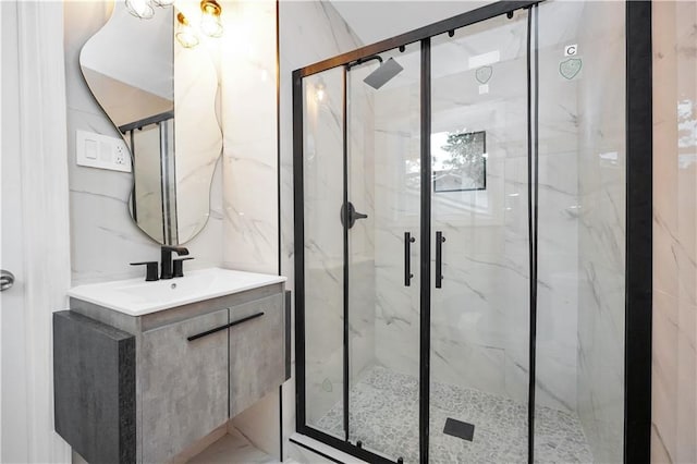 3355 Wesley Chapel Rd, Decatur, GA 30034 - bathroom featuring a marble finish shower and vanity