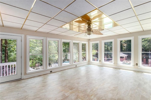 402 Clyde Ct, Mcdonough, GA 30252 - unfurnished sunroom featuring wood finished floors and a drop ceiling