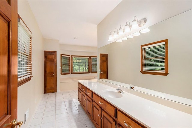402 Clyde Ct, Mcdonough, GA 30252 - full bathroom with vanity, plenty of natural light, and tile patterned flooring