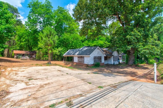 view of single story home