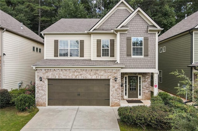 craftsman-style house with a garage