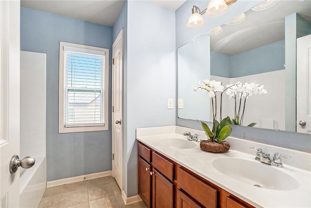 bathroom featuring tile patterned floors and vanity