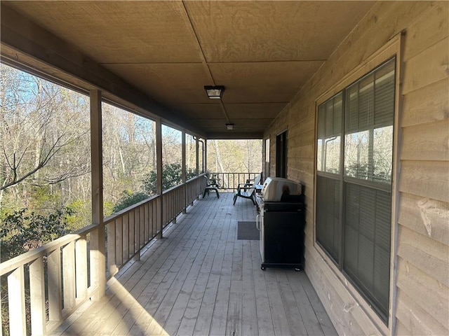 wooden deck with covered porch