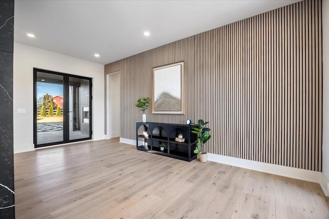 foyer entrance featuring light hardwood / wood-style flooring