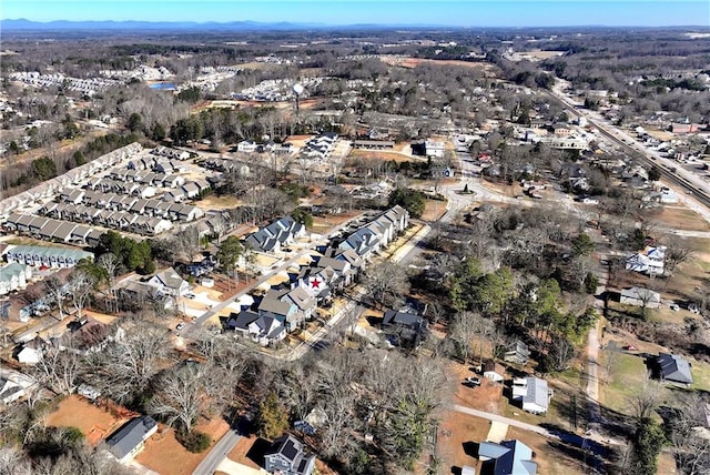 drone / aerial view with a residential view