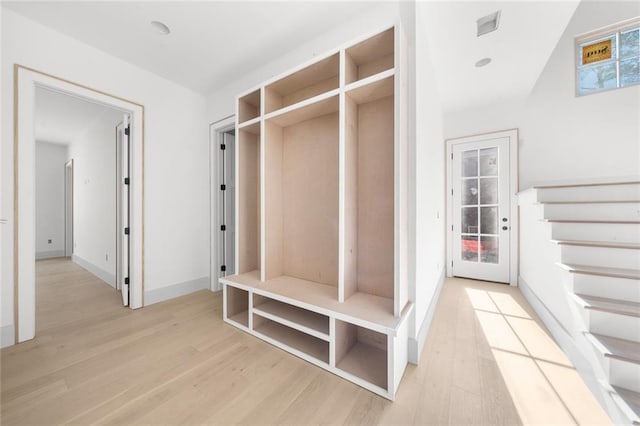 mudroom featuring light wood-type flooring