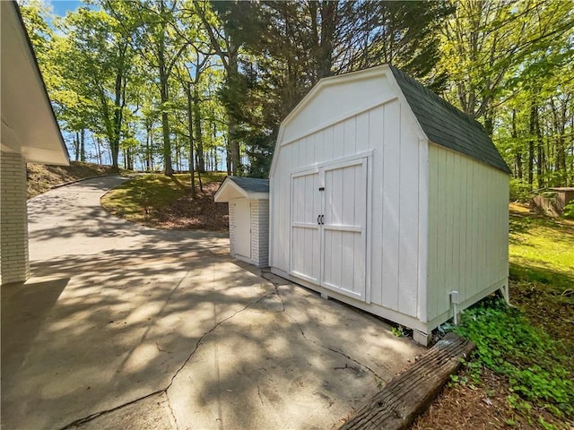 view of shed