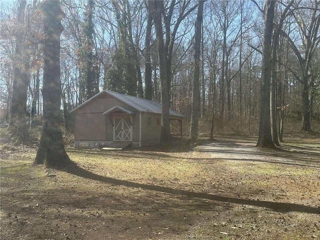 view of shed