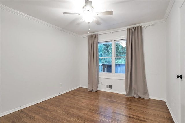 2070 Drew Valley Rd NE, Brookhaven, GA 30319 - empty room featuring wood finished floors, ceiling fan, and crown molding