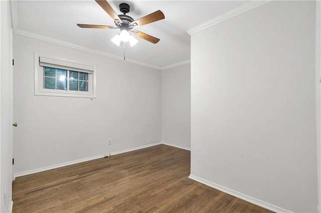 2070 Drew Valley Rd NE, Brookhaven, GA 30319 - unfurnished room with wood finished floors, a ceiling fan, and ornamental molding