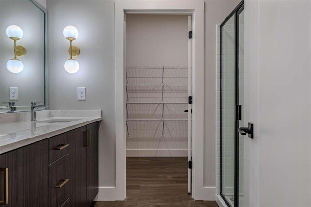 hallway with dark wood-type flooring