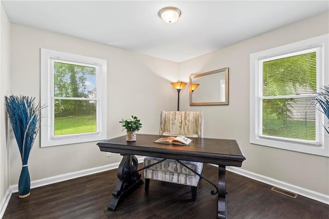 629 Dunton Cir SE, Smyrna, GA 30082 - office area with baseboards and wood finished floors