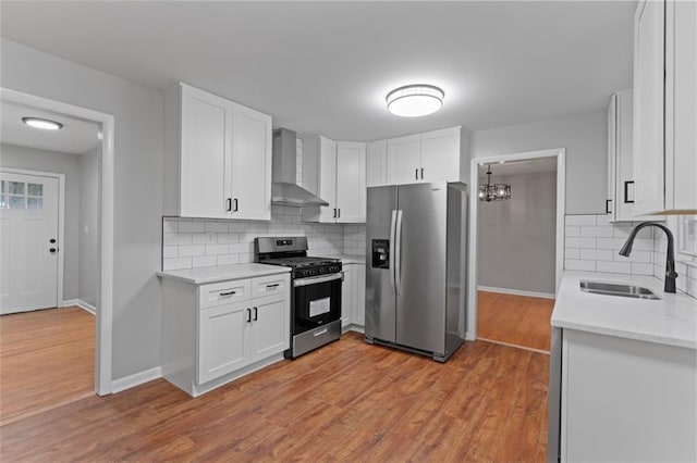 2002 Twin Falls Rd, Decatur, GA 30032 - kitchen with appliances with stainless steel finishes, wall chimney range hood, a chandelier, and tasteful backsplash