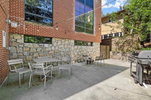 view of patio / terrace with a grill