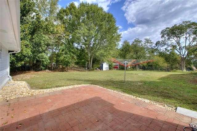 2944 Berry Rd, Loganville, GA 30052 - view of patio featuring an outdoor structure and a storage shed