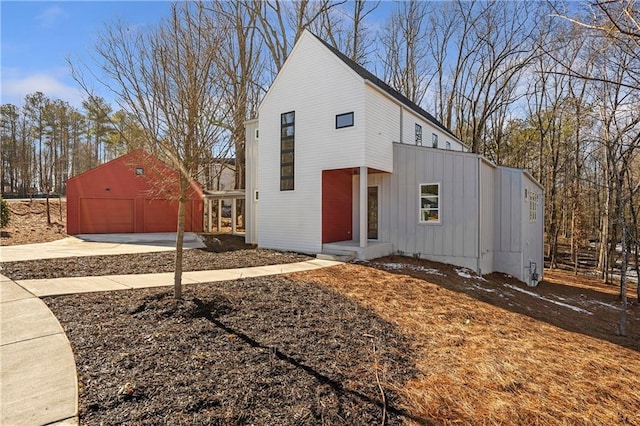 view of front of home featuring a garage and board and batten siding